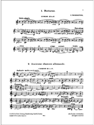 Sechs Quartette - N. Tcherepnine - Partition - Cor